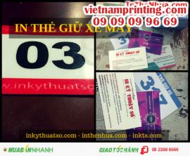 In thẻ nhựa giữ xe, in thẻ nhựa số lượng ít với in phun kỹ thuật số
